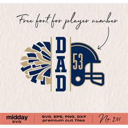 Football and Cheer Dad, Svg Png Dxf Eps, Football Dad Svg, Cheer Dad Svg, Cheerleader Dad Shirt, Cricut Cut File, Footba