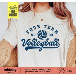 Volleyball Team Template, Svg Png Dxf Eps, Volleyball Team Shirt, Cricut Cut File, Volleyball Mom, Silhouette, Volleybal
