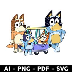 Bluey Family Svg, Bluey Dog Family Svg, Bluey Svg, Bluey Dog Svg, Dog Family Svg, Cartoon Svg - Digital File