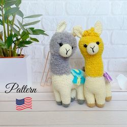 LLama Crochet Pattern. Crochet amigurumi pattern alpaca. Crochet patterns toy