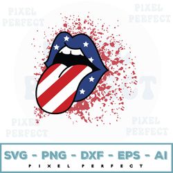 Vintage Usa Lips Svg, Vintage Lips American Flag Svg, 4th Of July Svg, Usa Kiss Svg, America Lips Svg, Patriotic Day, Pn