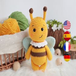 Amigurumi bumblebee crochet PATTERN PDF, Crochet insect bee, Amigurumi pattern animals, Easy crochet for beginners