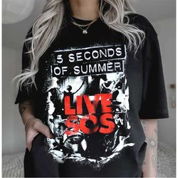 Vintage 5SOS Retro Shirt, 5 Seconds Of Summer Tour Shirt, 5SOS Merch, Band Tour Shirt, Shirt For 5SOS Fan