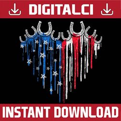 Horseshoes Heart American Flag Independence Day 4th Of July, Memorial day, American Flag, Independence Day PNG File Subl
