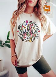 Disney World Shirt For Groups, Floral Disney Magical Castle Tee, Magical Kingdom Disney Shirt, Disneyland Shirt