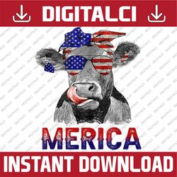Independence Day Cow Merica 4th of July Cows Lovers 4th Of July, Memorial day, American Flag, Independence Day PNG File