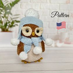 Owl crochet pattern . Crochet animals amigurumi pattern. Crochet patterns toy
