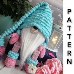 gnome knitting pattern. knitting toys patterns. amigurumi pattern. knitting toys patterns. easter gnome knitting knit