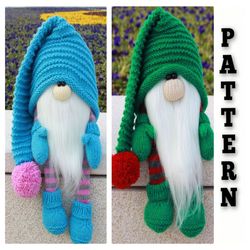 PDF GNOME pattern. Knitting gnome pattern. Amigurumi pattern. Knitting toys patterns. Easter gnome knitting pattern