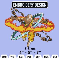 Aang Embroidery Designs, Aang Logo Embroidery Files, Avatar Machine Embroidery Pattern, Digital Download
