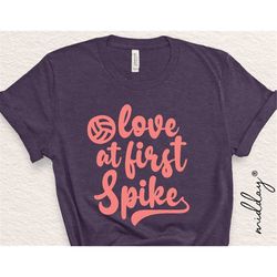 Love At First Spike Svg, Volleyball Svg, Png Eps Dxf, Volleyball Shirt Svg, Volleyball Mom Svg, Coach Gift, Cricut Cut F