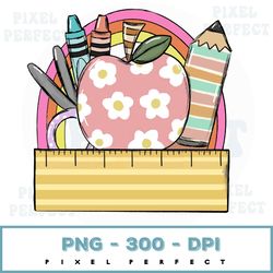 Back To School Png, School Frame Printable Sublimation, Clipart, School Printable, Teach Love Inspire Digital, Clipart,