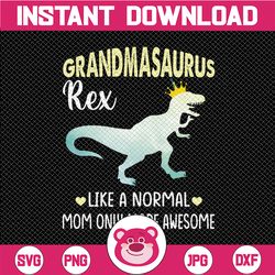 Grandmasaurus Like A Normal Grandma But More Awesome Dinosaurs PNG File, Grandma T- Rex, Gift Foe Grandma PNG Digital Do