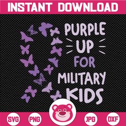 Military Kids Purple Butterfly Svg, Purple Up Svg, Military Soldier Svg, US Army Veteran Svg, Military Child And Proud O