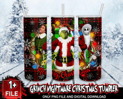 1 Files Grinch Nightmare Tumbler PNG, Christmas Png, Grinch Png, Skinny Tumbler 20oz, 20oz Design, Tumbler Wraps, Full T