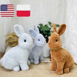 Crochet Pattern rabbit English and Polish / Crochet PATTERN plush toy / Amigurumi stuff toys rabbit realistic /Pattern