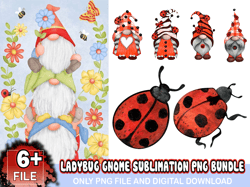 6 Designs Ladybug Gnome Sublimation Png Bundle, Christmas Png, Gnome Png, Xmas Png, Merry Christmas Png, Ladybug Gnome P