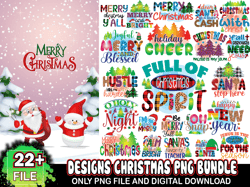 22 Designs Christmas Png Bundle, Merry Christmas Yall Png, Xmas Png, Winter Png, Santa Png, Instant download