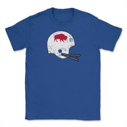 Buffalo New York Football Retro Helmet Vintage Weathered Fan Unisex T-Shirt