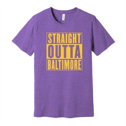 Straight Outta Baltimore - Hip Hop Parody Shirt - Purple & Gold T-Shirt / Resident / Local / Love Tee S M L XL XXL 3XL M