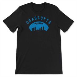 Vintage Charlotte North Carolina Football City Skyline Gameday Tailgating Football Fan Gift Unisex T-Shirt