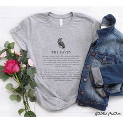 Edgar Allan Poe Shirt, Raven Poem Tee, Nevermore Clothes, Soft and Comfortable Unisex T-shirt