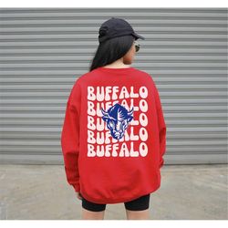 Buffalo Football Sweatshirt, Vintage Buffalo Crewneck, Football Sweatshirt, Game Day Sweatshirt, Buffalo Bills, Women's