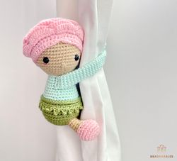 Rose - Baby Rose, curtain tieback crochet PATTERN, right or left tieback pattern PDF - Rose Pattern