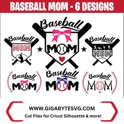 Baseball Mom - American Sport svg, png, dxf files
