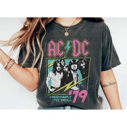 Comfort Colors AC DC T-Shirt, Oversized Shirt, Classic Rock, Vintage, Vintage T Shirt, Retro Vintage Shirt, Trendy Gifts