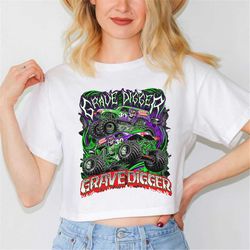 Grave Digger Monster Truck Crop Top Shirt, Grave Digger Shirt, Monster Truck Shirt, Monster Jam, Monster Jam Shirt, Vint