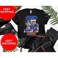 Josh Allen Tshirt,  Vintage Josh Allen Shirt, Unisex Retro Bootleg Football T-shirt for men and women, Retro Graphic Buf