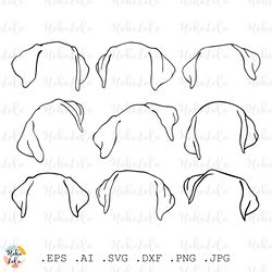 Labrador Svg Ears Outline Clipart Png Dog Ears Dxf Stencil Templates