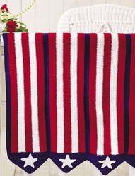 Stars and Stripes Afghan Crochet pattern - Blanket Gift Ideas - vintage instructions Digital PDF