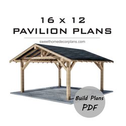 Diy 16 x 12 Gable Pavilion Plans pdf. Carport plans. Wooden outdoor covered gazebo plans. Diy backyard wooden pavilion