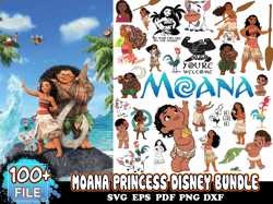 100 Moana Svg Bundle, Disney Svg, Moana Princess Svg