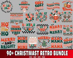 90 file Christmast Retro bundle svg