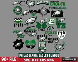 90 file Philadelphia Eagles svg bundle , N F L bundle svg