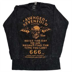 Avenged Sevenfold Unisex Long Sleeved T-Shirt: Sieze The Day (Dip-Dye)