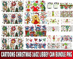 Cartoons Christmas 16oz Libbey Can bundle PNG