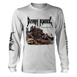 Death Angel Unisex Long Sleeved T-shirt: The Ultra-Violence (White) (back print)