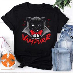 Cat Vampire Halloween – The Return Of Vampurrr Vintage T-Shirt, Cat Vampire Shirt, Funny Cat Halloween Shirt, For Cat Lo