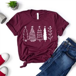 Christmas t shirt, Pine tree Christmas shirt, Gift for Christmas pine t shirt, Group of Pine Trees, Christmas matching t