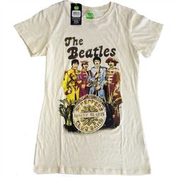 The Beatles Ladies Premium T-Shirt: Sgt Pepper Band & Drum