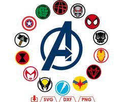 avengers svg, superhero logos svg, marvel svg, superhero circle svg png