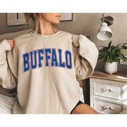 Buffalo Football Crewneck Sweatshirt, Vintage Buffalo Football Sweatshirt, Buffalo Football Sweater, Buffalo New York Fo