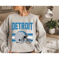 Detroit Football Crewneck Sweatshirt, Vintage Detroit Football Gift, Retro Detroit Football Sweatshirt, Detroit Football