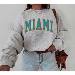 Vintage Miami Football Crewneck Sweatshirt, Miami Football Sweatshirt, Miami Football Crewneck, Miami Football Gift, Mia