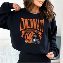 Cincinnati Football Unisex Crewneck Sweatshirt, Vintage Style Cincinnati Football, Cincinnati Sweatshirt | Trendy Sunday