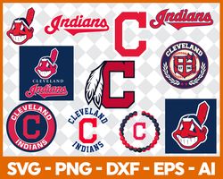 Cleveland Indians Bundle Svg, Sport Svg, MLB svg, MLB Baseball Svg, MLB Bundle Svg File Cut Digital Download